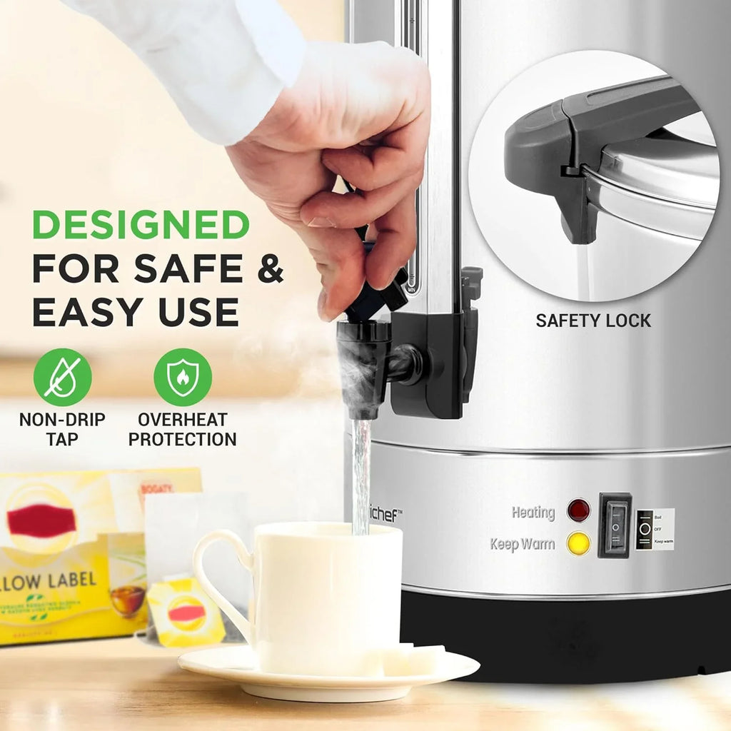 Chauffe-eau et distributeur d'eau chaude NutriChef, distributeur de boissons électrique 8 L