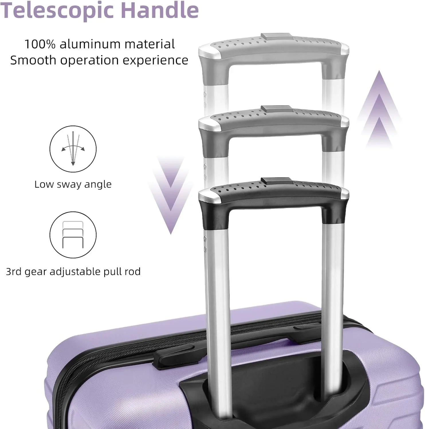 Ensemble de bagages à main légers et extensibles à coque rigide de 6 pièces