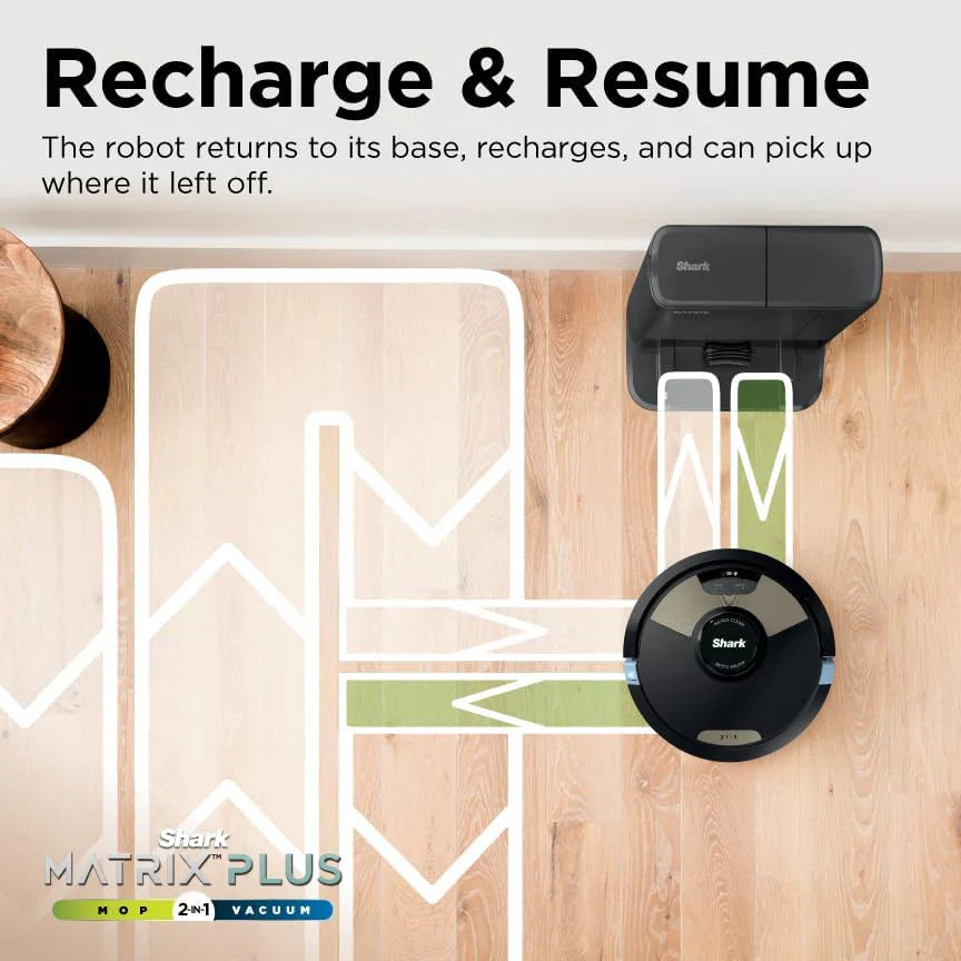 Combinaison robot aspirateur et balai à franges avec aspiration puissante, Matrix Plus