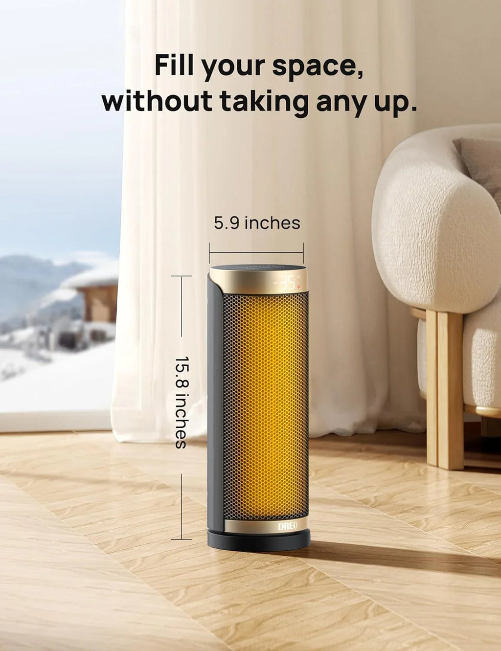 Chauffage d'appoint, chauffage électrique d'intérieur 1500 W avec thermostat, chauffage portable silencieux