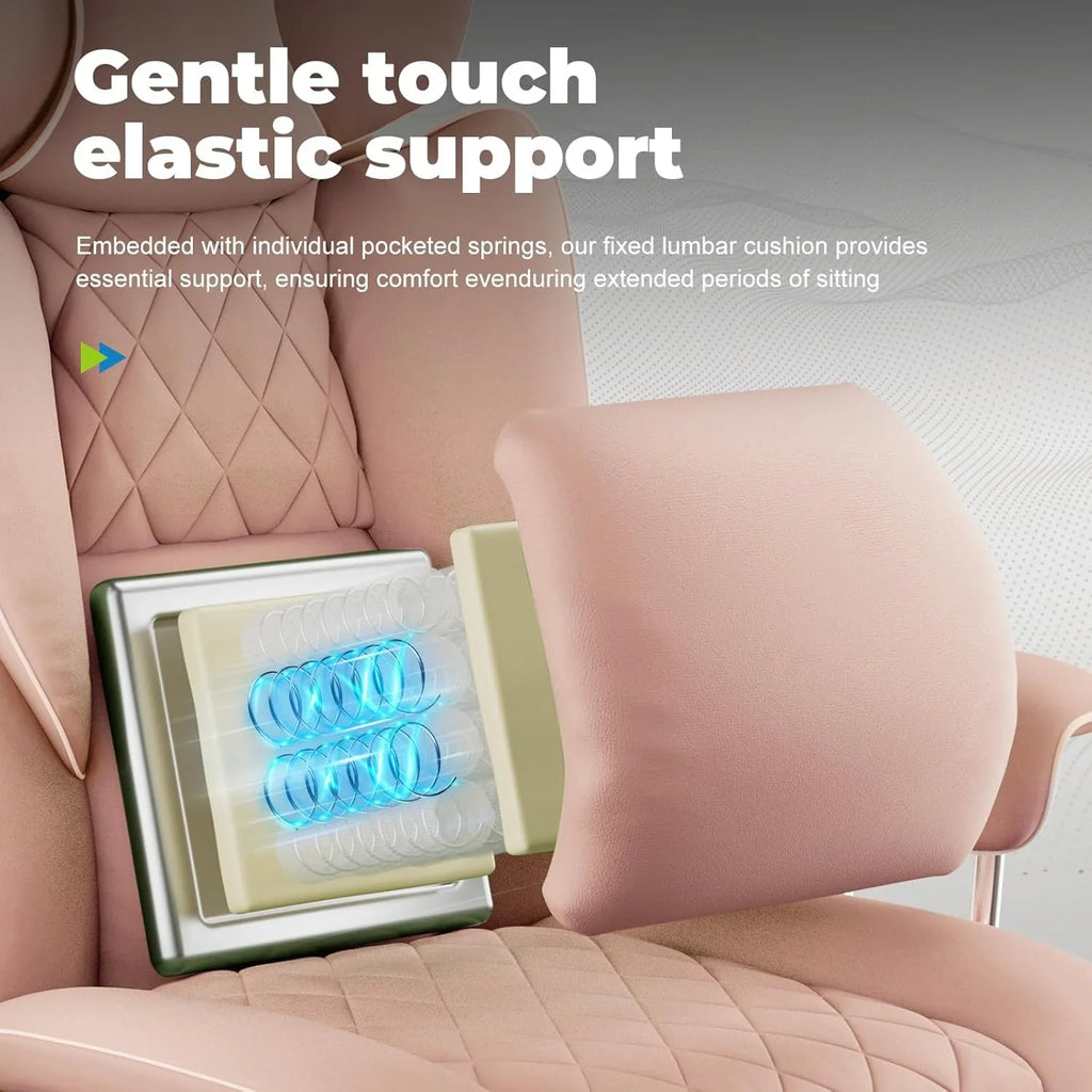 Grande chaise de bureau à dossier haut, chaise de jeu en cuir à dossier haut avec repose-pieds