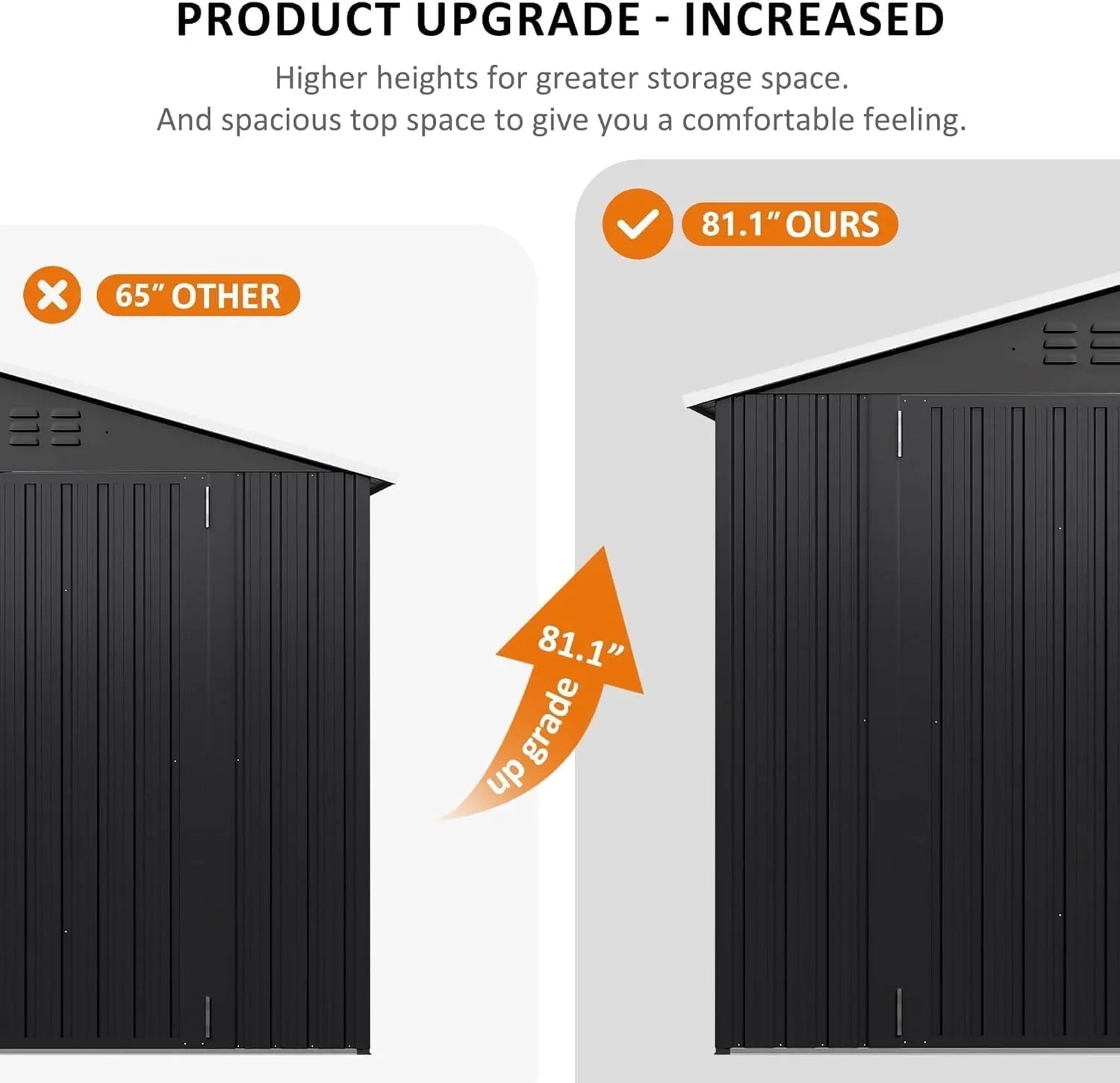 Abri de jardin extérieur Polar Aurora 8 x 12 pi, abri de jardin en métal avec structure modernisée, abris à outils pour jardin, terrasse, pelouse, noir