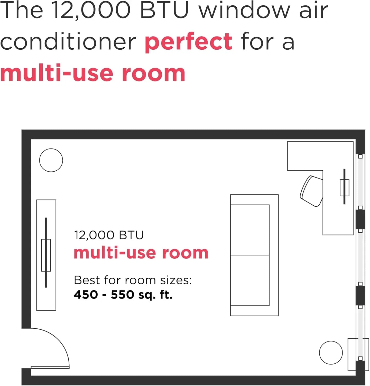 Climatiseur de fenêtre Frigidaire 5 000 BTU avec télécommande, refroidit jusqu'à 150 pi², fonctionnement silencieux