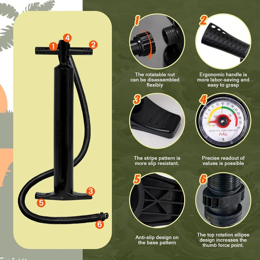 Planche de stand up paddle gonflable FunWater avec accessoires de pagaie SUP haut de gamme, pont EVA antidérapant, pagaie 11'/10'6'