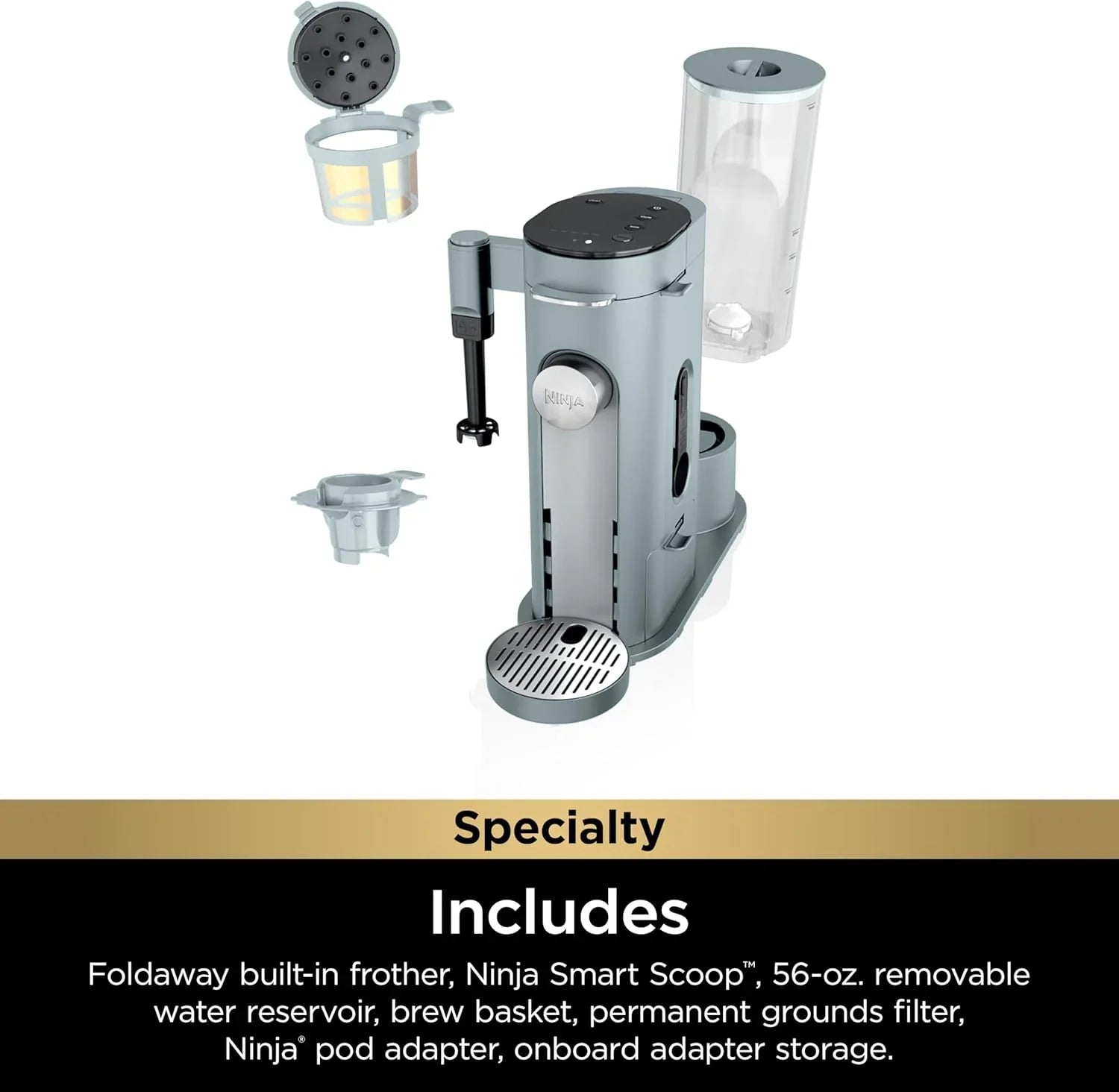 Ninja | Cafetière | Tasse unique | Infusion avec dosettes et mouture | Compatible K-Cup | 4 méthodes d'infusion