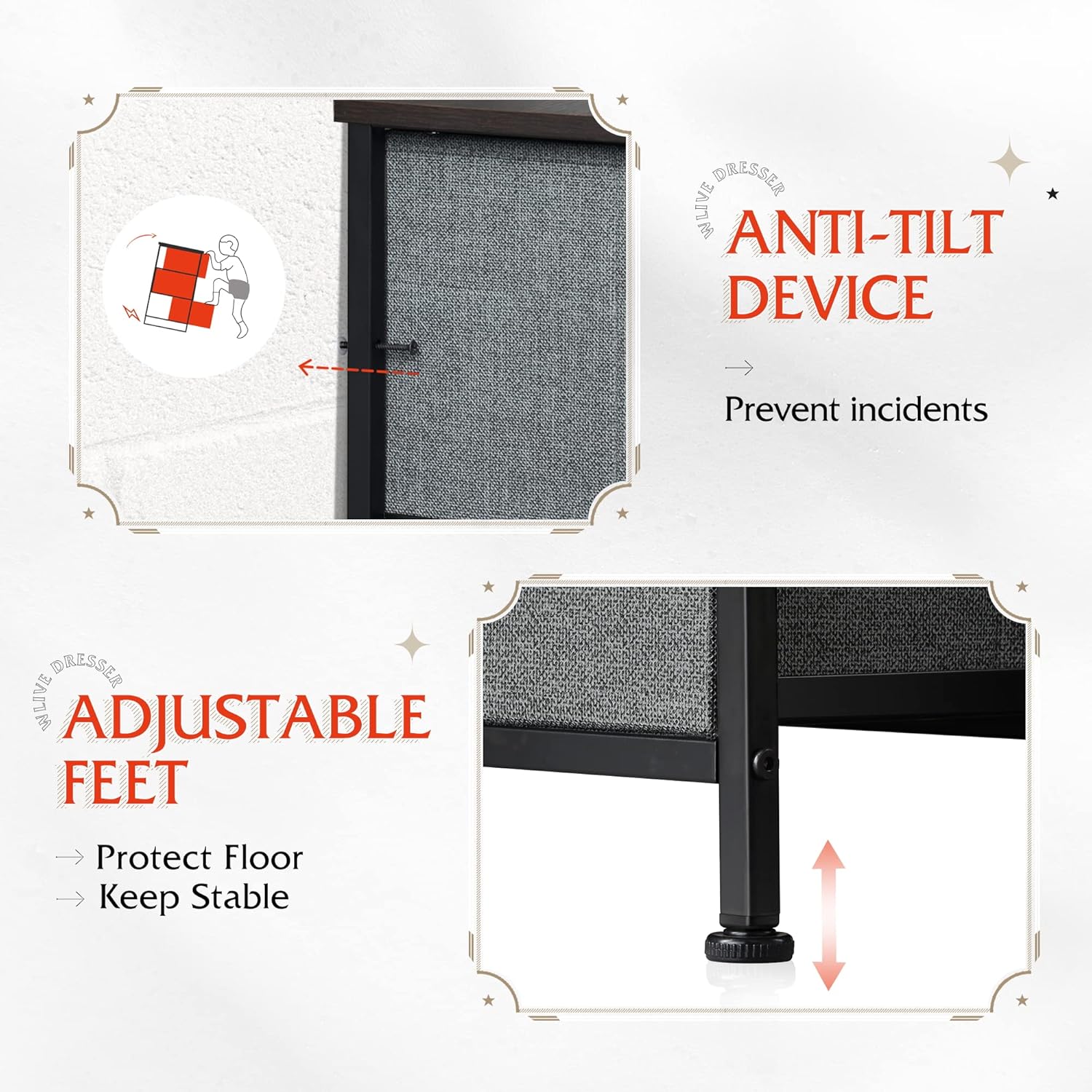 Meuble de rangement WLIVE avec 13 bacs en tissu, tiroirs de rangement avec cadre en acier, grande tour de rangement pour salon, couloir, bureau, noir anthracite