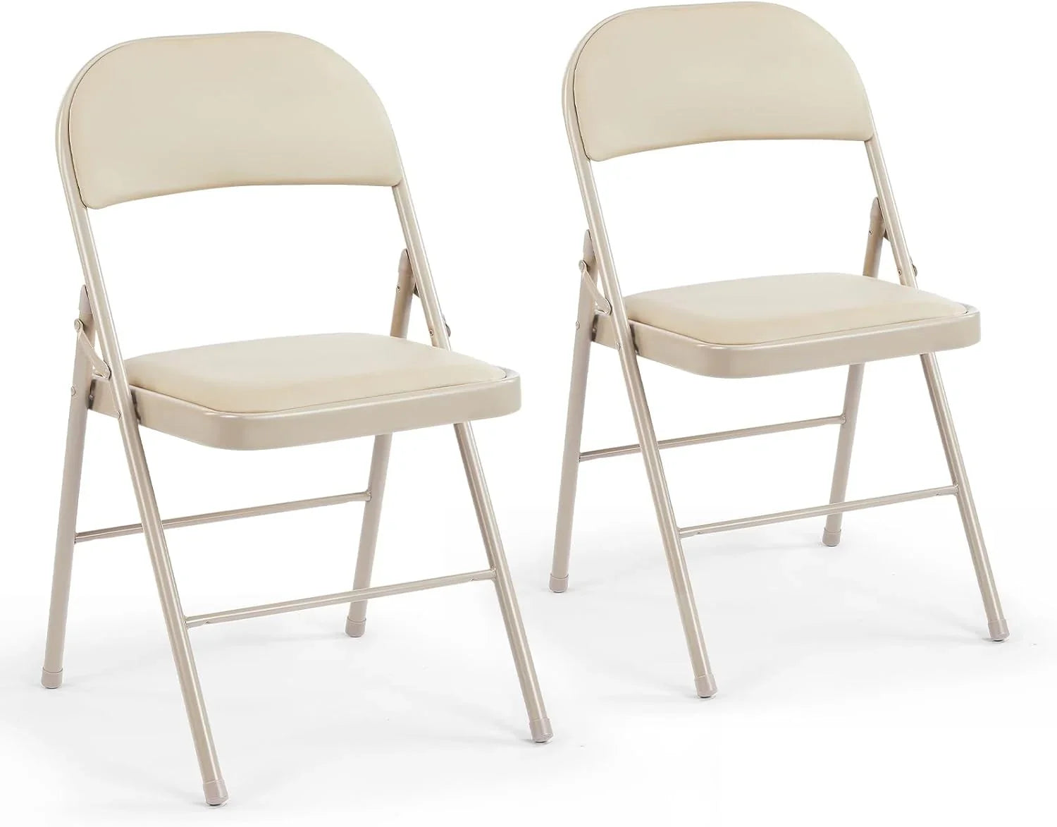 DUMOS Lot de 2 chaises pliantes rembourrées en cuir, siège commercial empilable portable pour intérieur et extérieur
