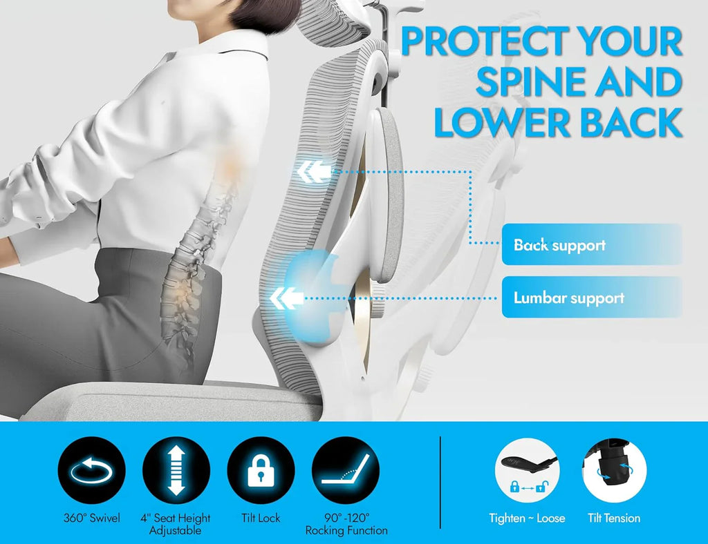 Bureau et chaise d'ordinateur de bureau, chaise de jeu, avec support lombaire et appui-tête