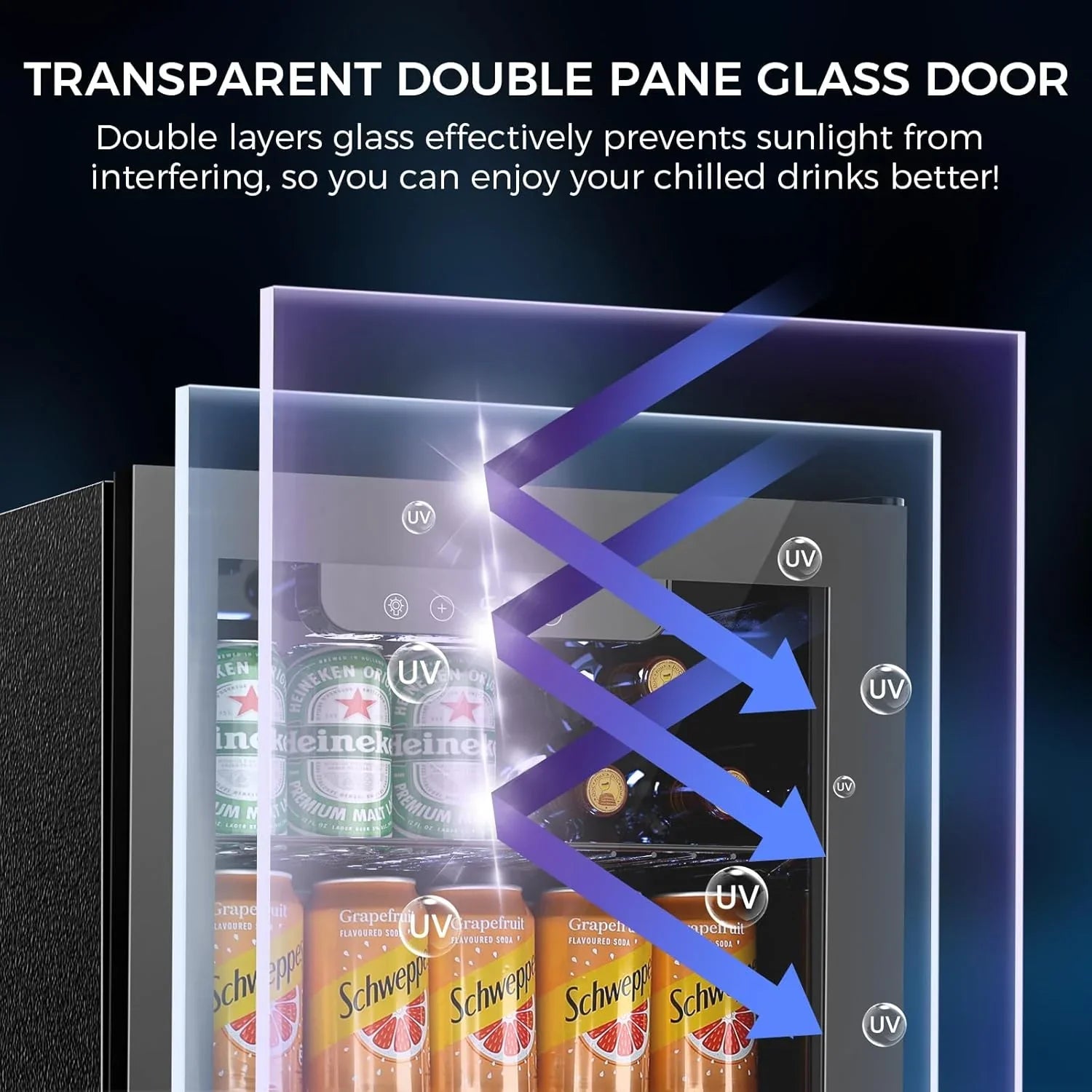 Mini-réfrigérateur 130 canettes, 3,2 pi³, pour boissons, sodas, vin, bière, température réglable pour le bureau et la maison.