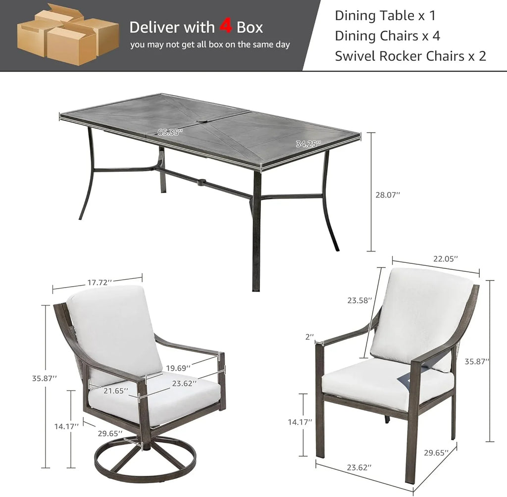 Ensemble table et chaises de salle à manger d'extérieur 5 pièces NATURAL EXPRESSIONS
