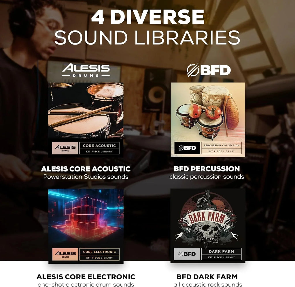 Batterie électronique Alison Strata Prime avec écran tactile et tête à grille double zone