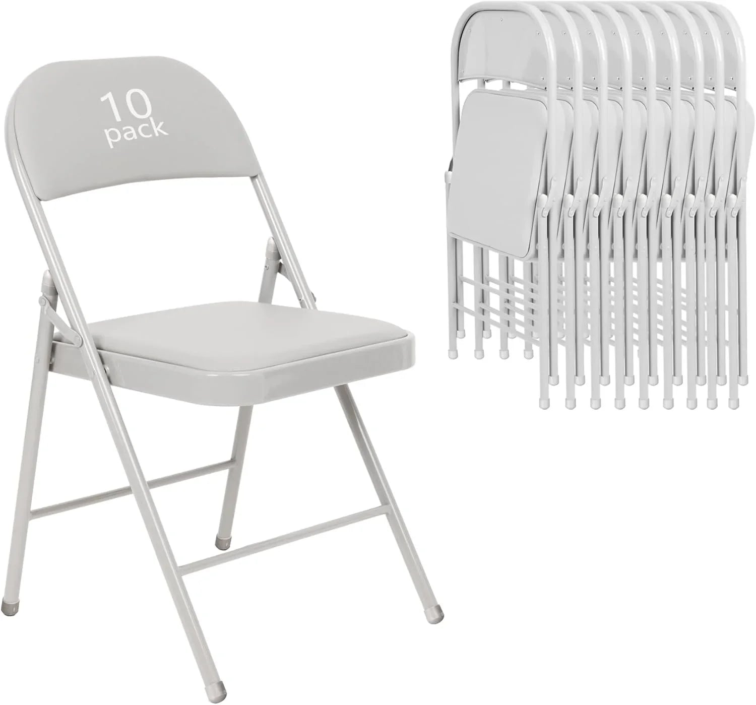 Lot de 6 chaises pliantes noires avec chaises en cuir pour événements intérieurs et extérieurs, chaises rembourrées pour bureau, mariage, fête