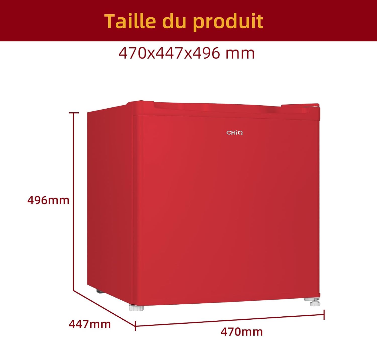 Mini réfrigérateur de table 46L 47 x 44,7 cm Avec porte-bouteilles Thermostat réglable
