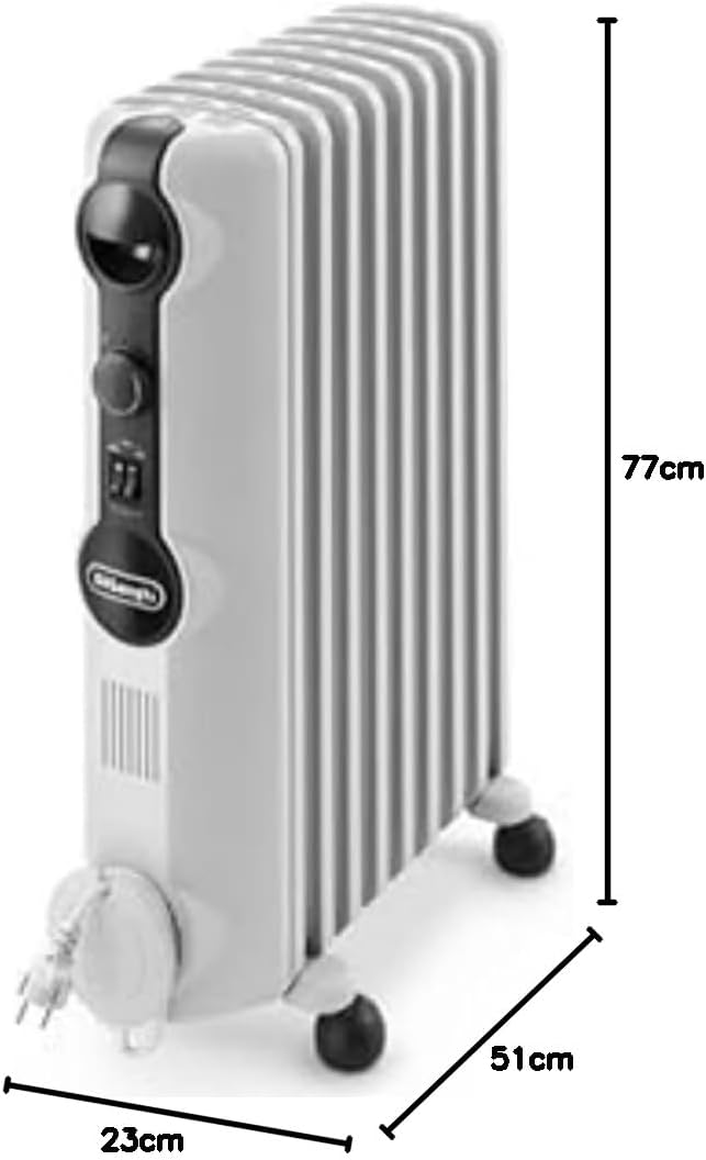 De'Longhi Radia S TRRS0920, chauffe-bain d'huile, bouton réglable