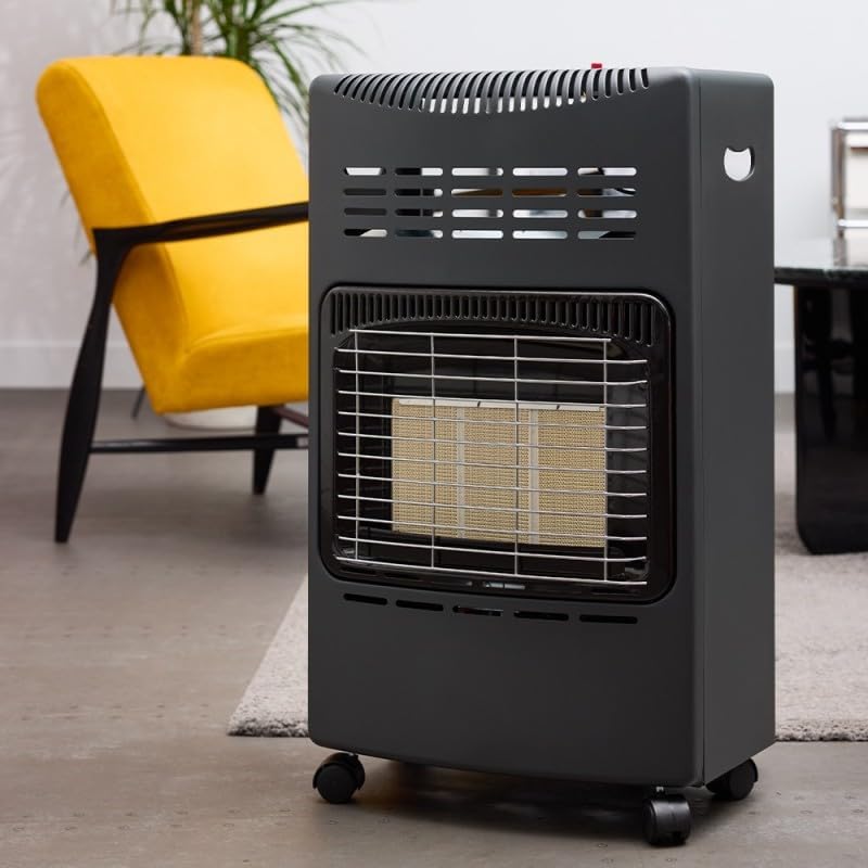 Favex 8630047 Gasbrander 4200 - Gebruiksklaar, inclusief slang en regelaar - Binnenbrander met infraroodkeramiek - 3 verwarmingsvermogens, geschikt voor ruimtes tot 40 m², staal, zwart 