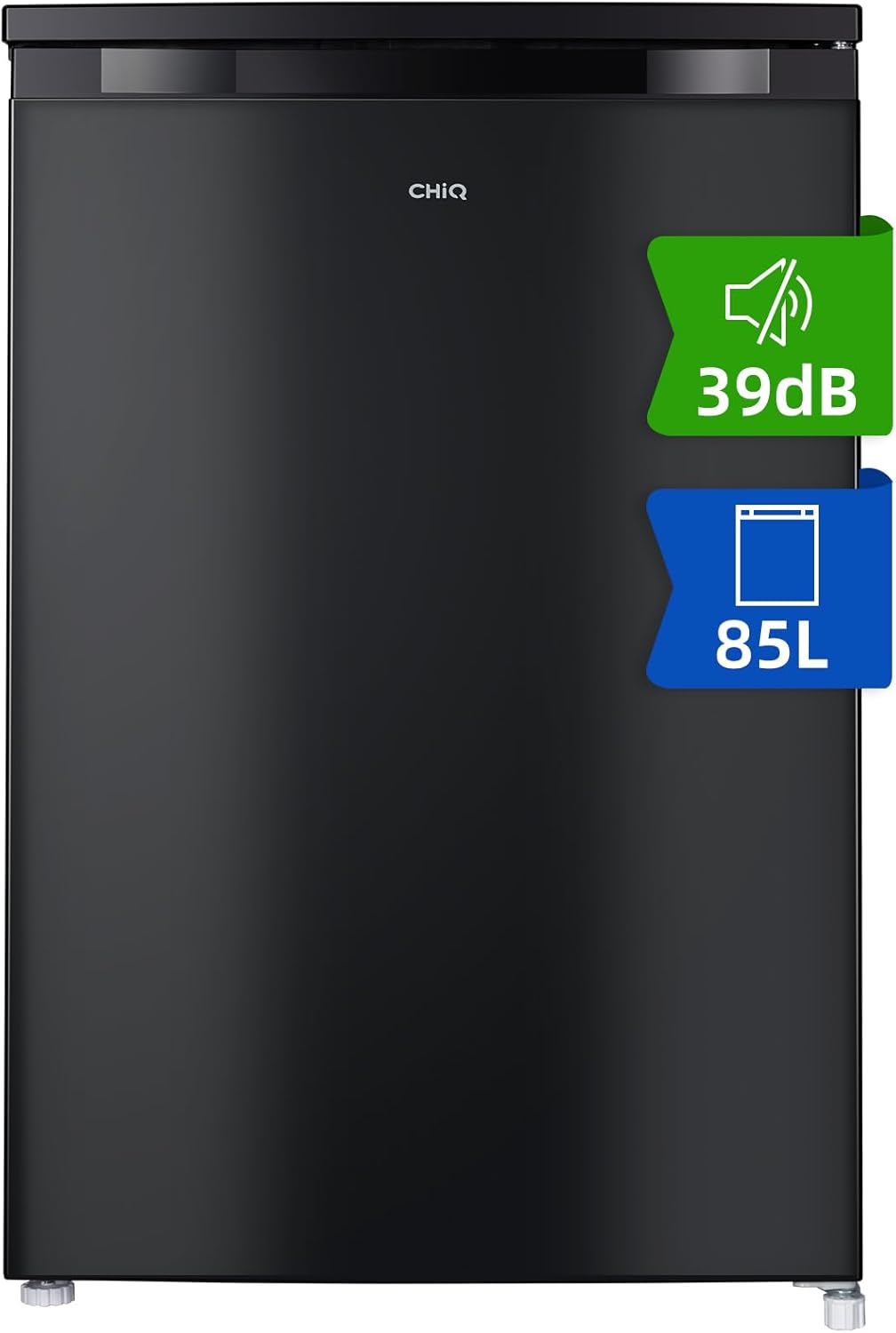 CHiQ Congélateur d'une capacité de 145 L, Congélation rapide, Thermostat réglable Silencieux Porte réversible, Noir, Classe énergétique E