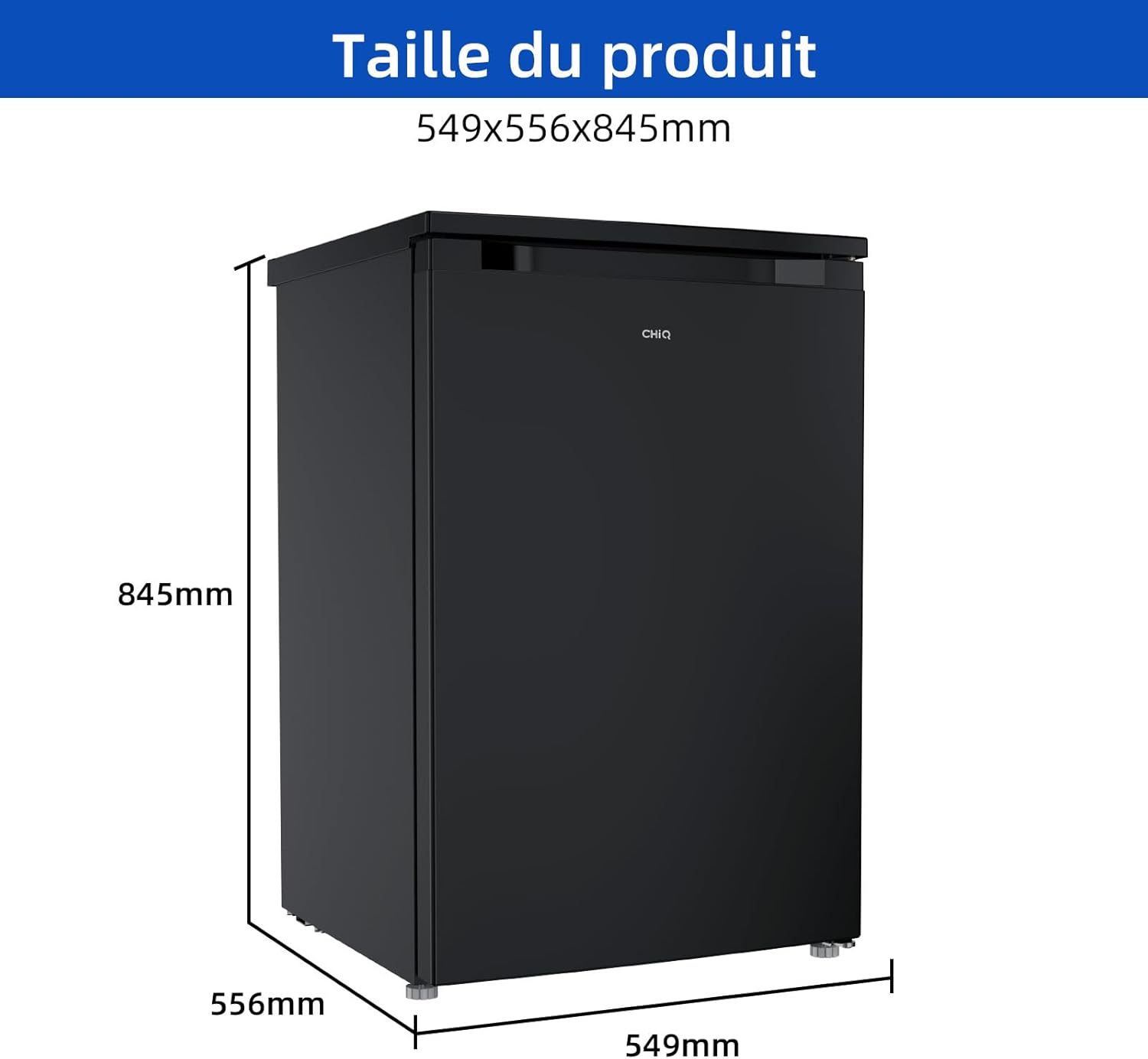 Mini réfrigérateur de table 46L 47 x 44,7 cm Avec porte-bouteilles Thermostat réglable