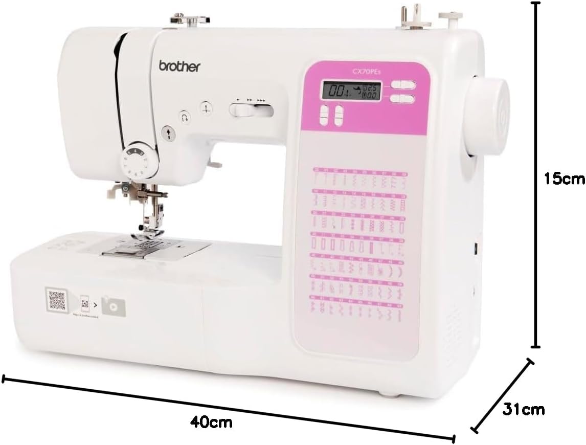 Brother CX70PES (Neuf) - Machine à coudre électronique 70 aiguilles, Blanc