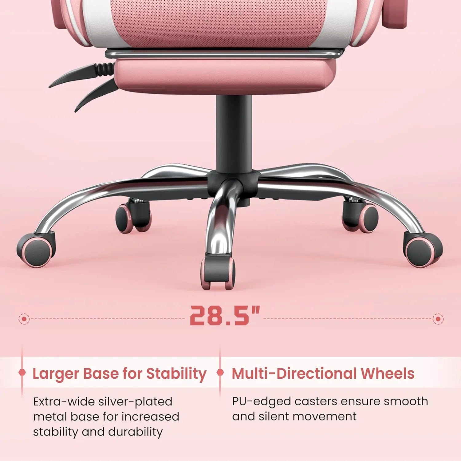 Chaise de jeu avec support lombaire massant et repose-pieds en hauteur Chaise de jeu de bureau