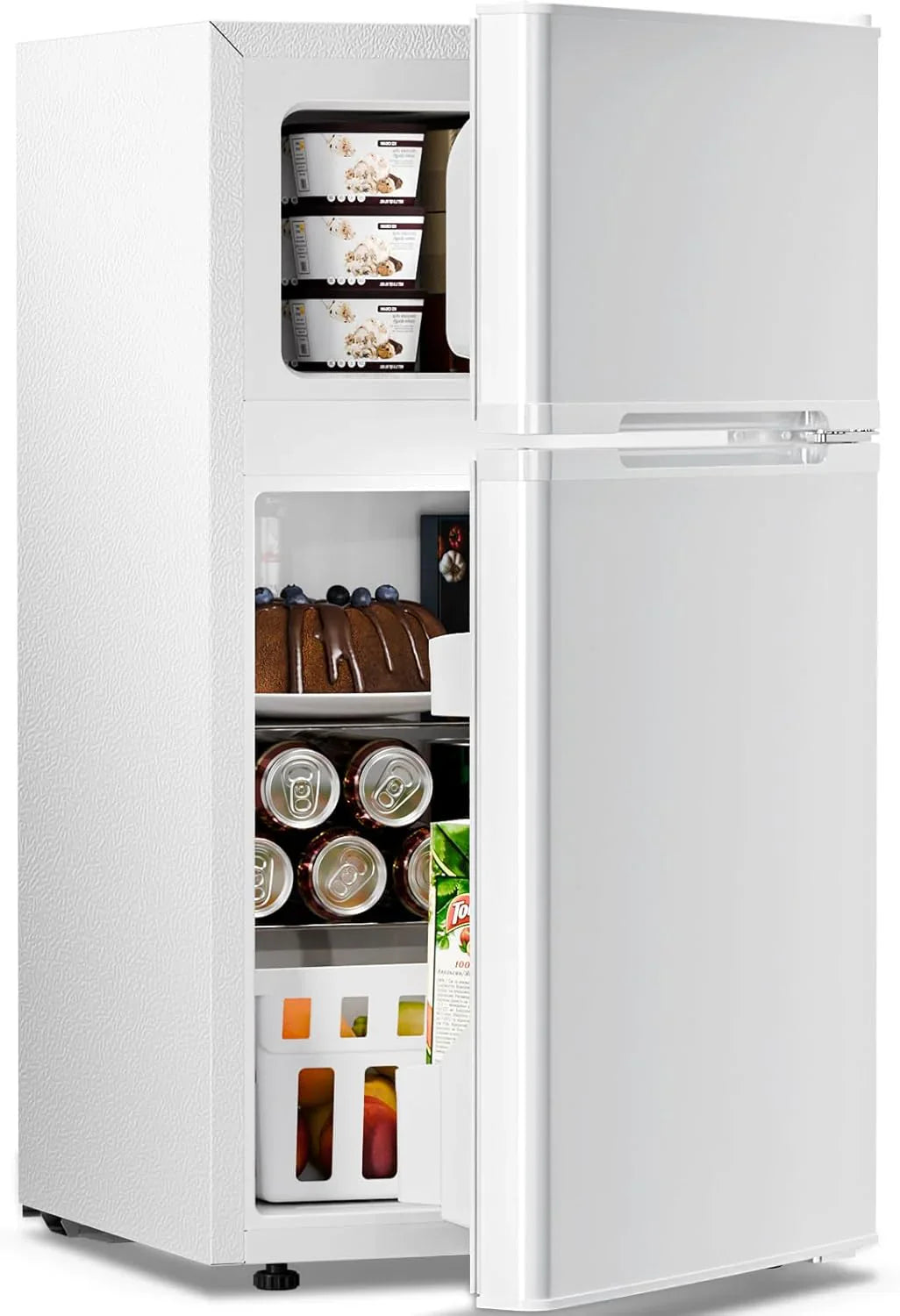 Mini-réfrigérateur NJStar de 3,2 pieds cubes avec congélateur, mini-réfrigérateur à double porte, réfrigérateur compact