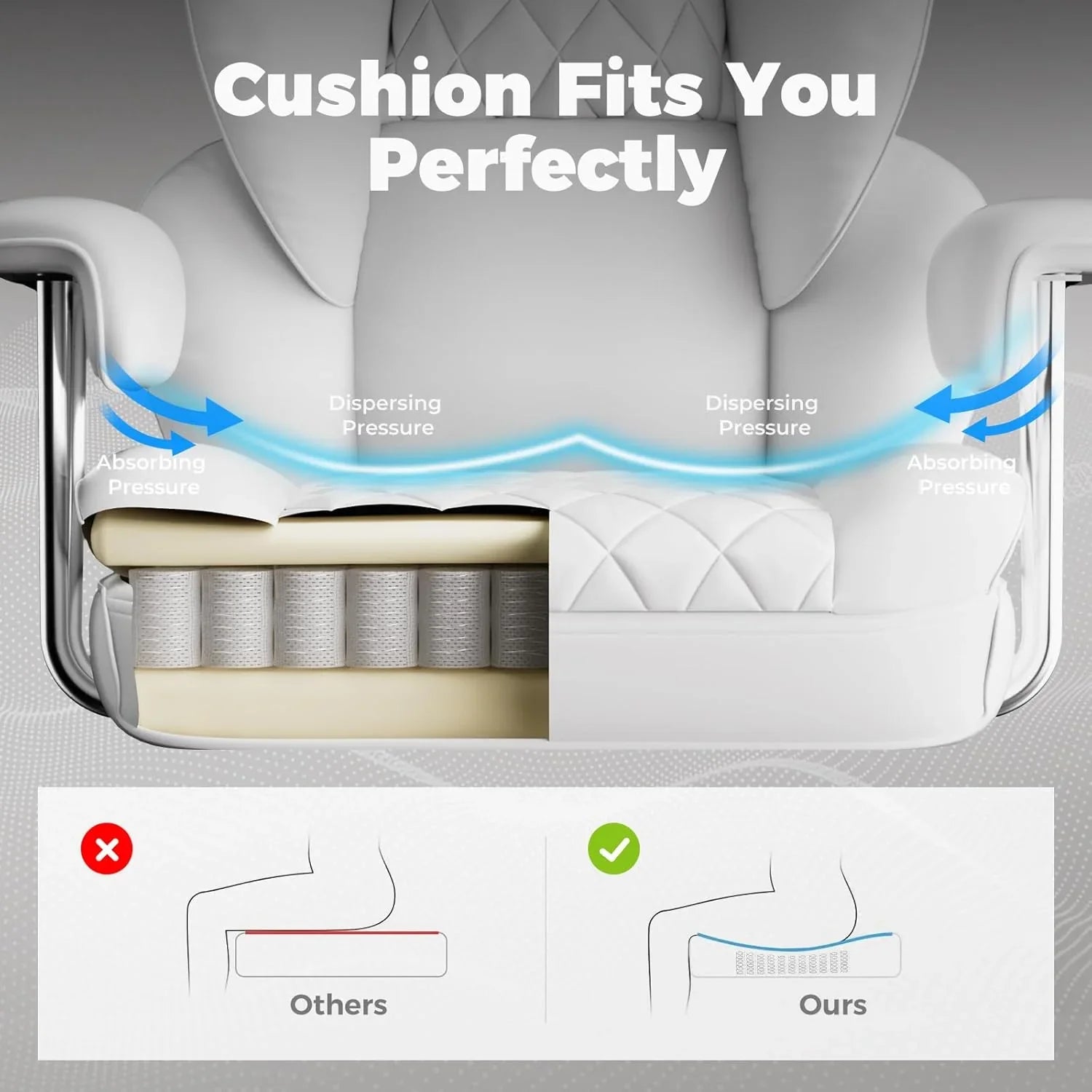 Grande chaise de bureau à dossier haut, chaise de jeu en cuir à dossier haut avec repose-pieds