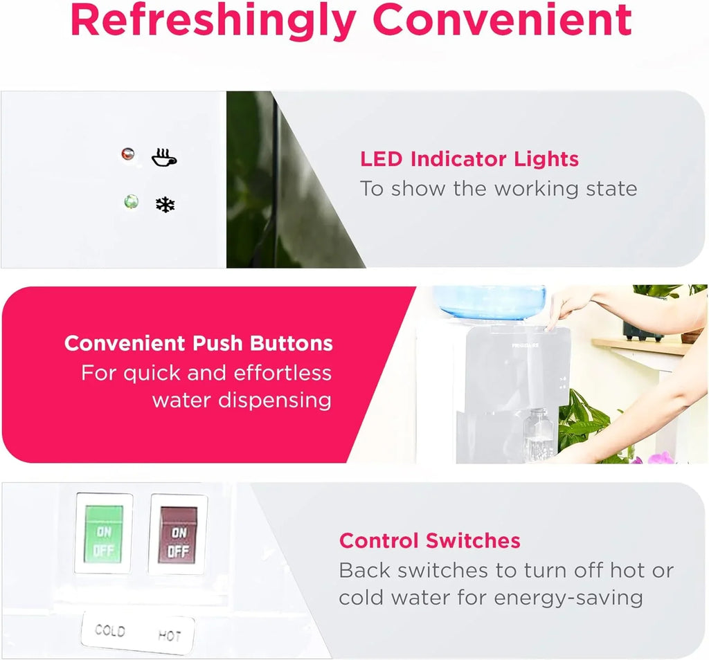 Distributeur d'eau et de glaçons Frigidaire à chargement par le haut - Eau chaude et froide - Verrouillage de sécurité pour enfants