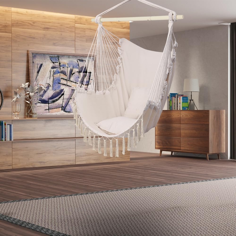 ONCLOUD Hamac Chaise Balançoire à Corde Suspendue, peut supporter jusqu'à 550 lb,