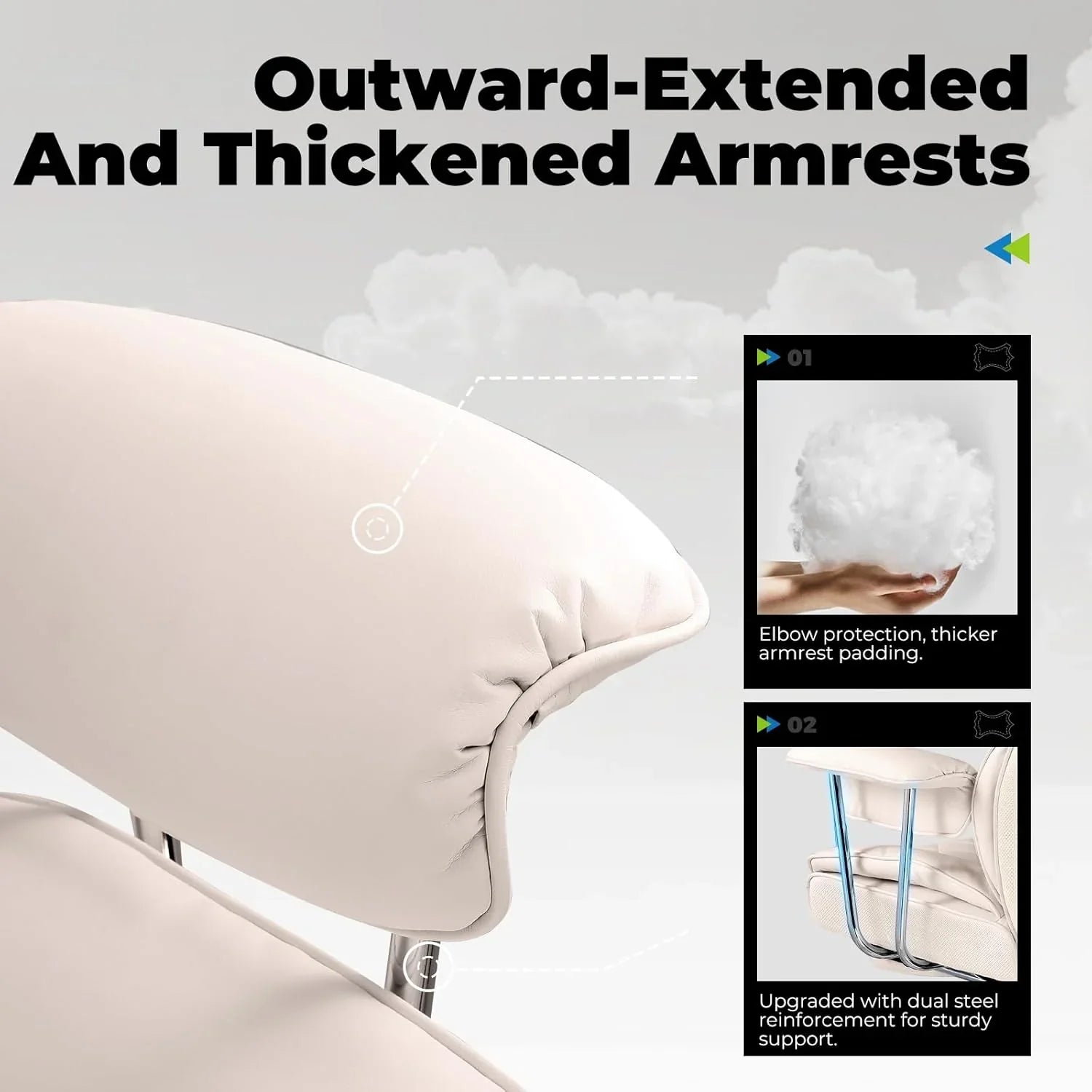 Grande chaise de bureau à dossier haut, chaise de jeu en cuir à dossier haut avec repose-pieds