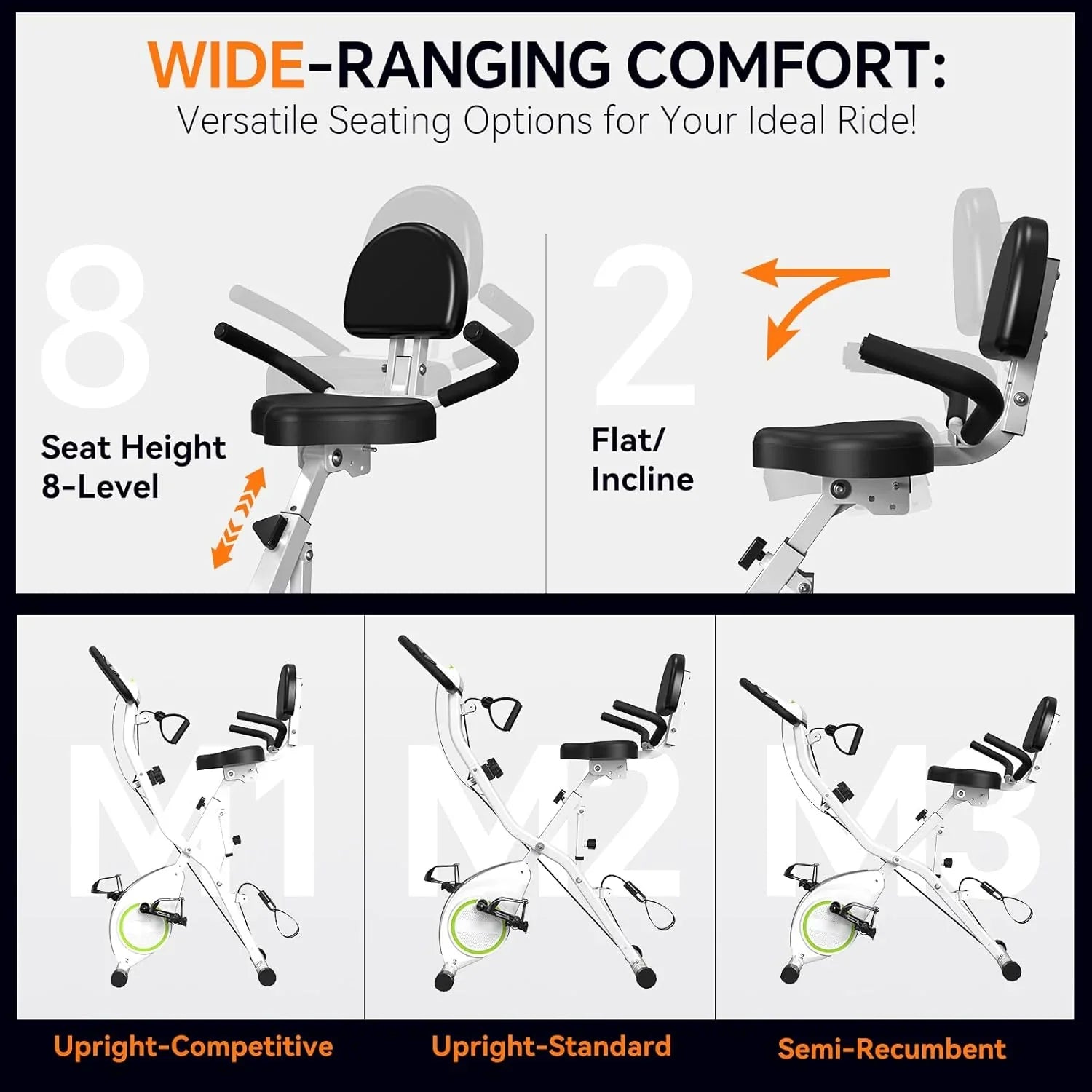 Vélo d'appartement pliable 5 en 1 pour usage domestique, vélo d'appartement d'intérieur