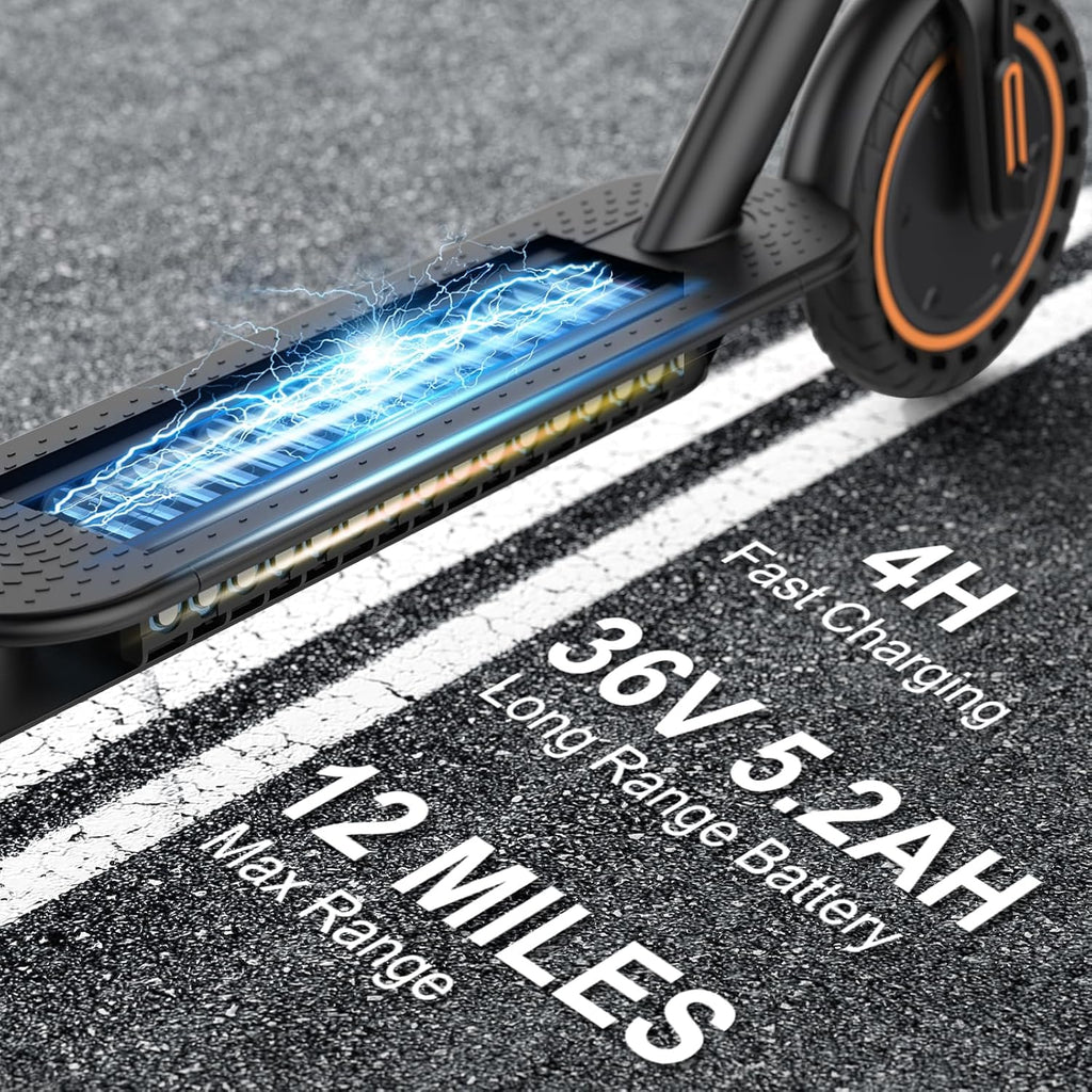 Trottinette électrique Volpam Moteur électrique puissant Pneus pleins Autonomie de 28/21/12 miles