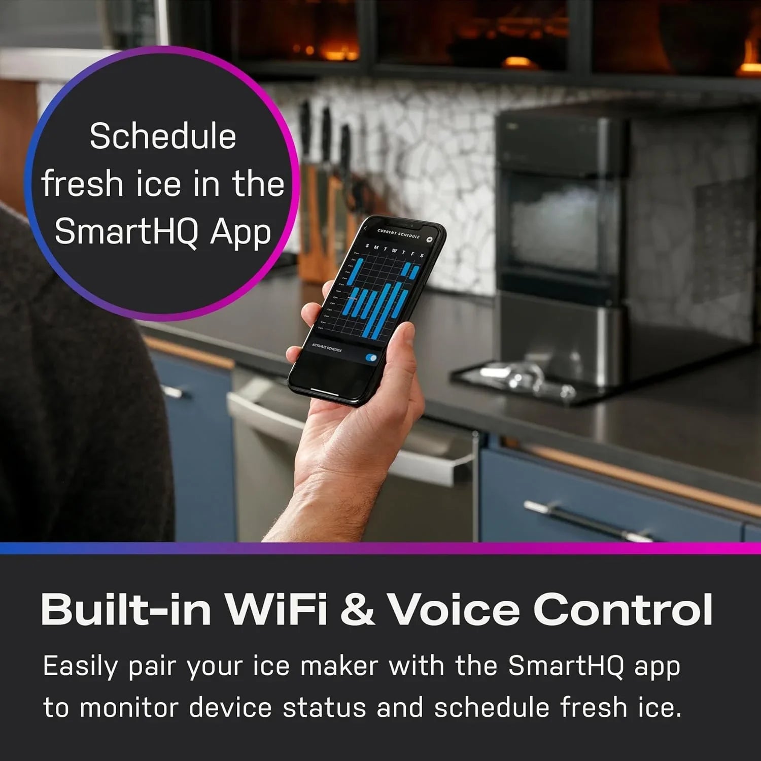 Machine à glaçons GE Profile Opal 2.0 avec réservoir d'eau de 0,75 gallon