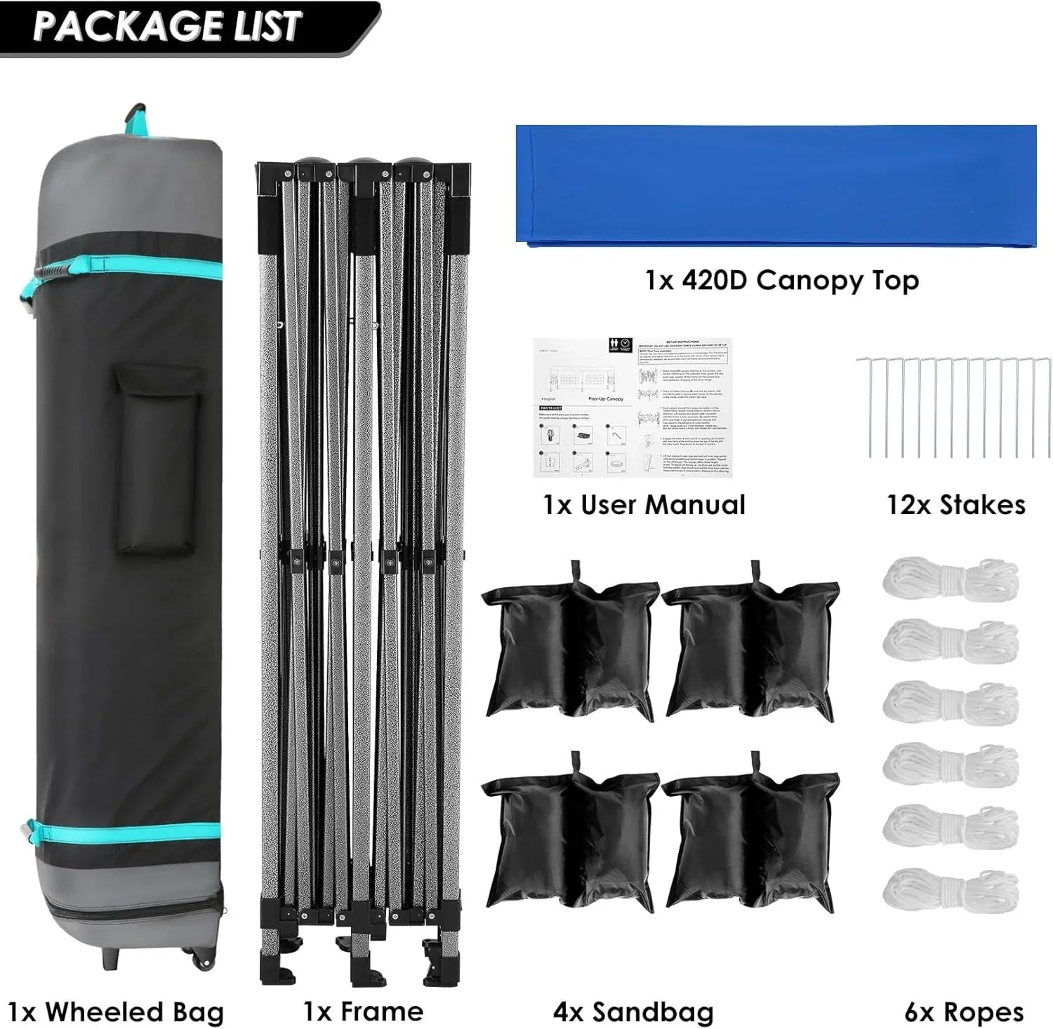 Tente pop-up robuste COBIZI 10x20 avec 6 parois latérales, facile à installer