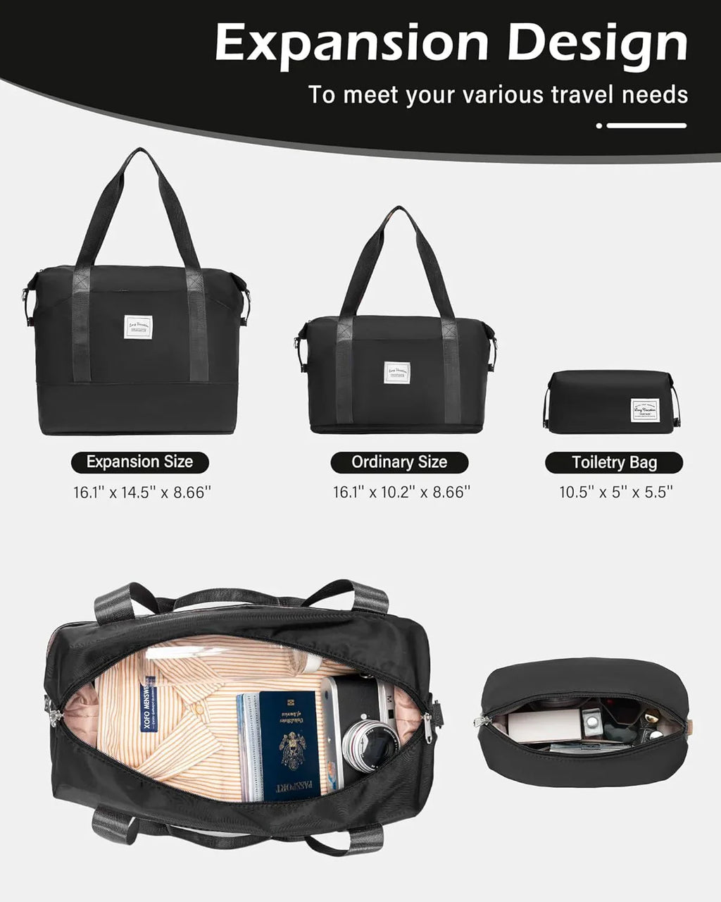 Ensemble de bagages LONG VACANCES 6 pièces : valise cabine rigide en ABS et PC, roulettes pivotantes et fermeture éclair YKK, cadenas TSA