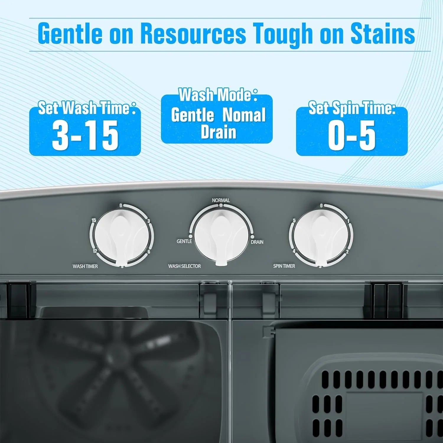 Machine à laver portable INTERGREAT, 16 lb, double cuve