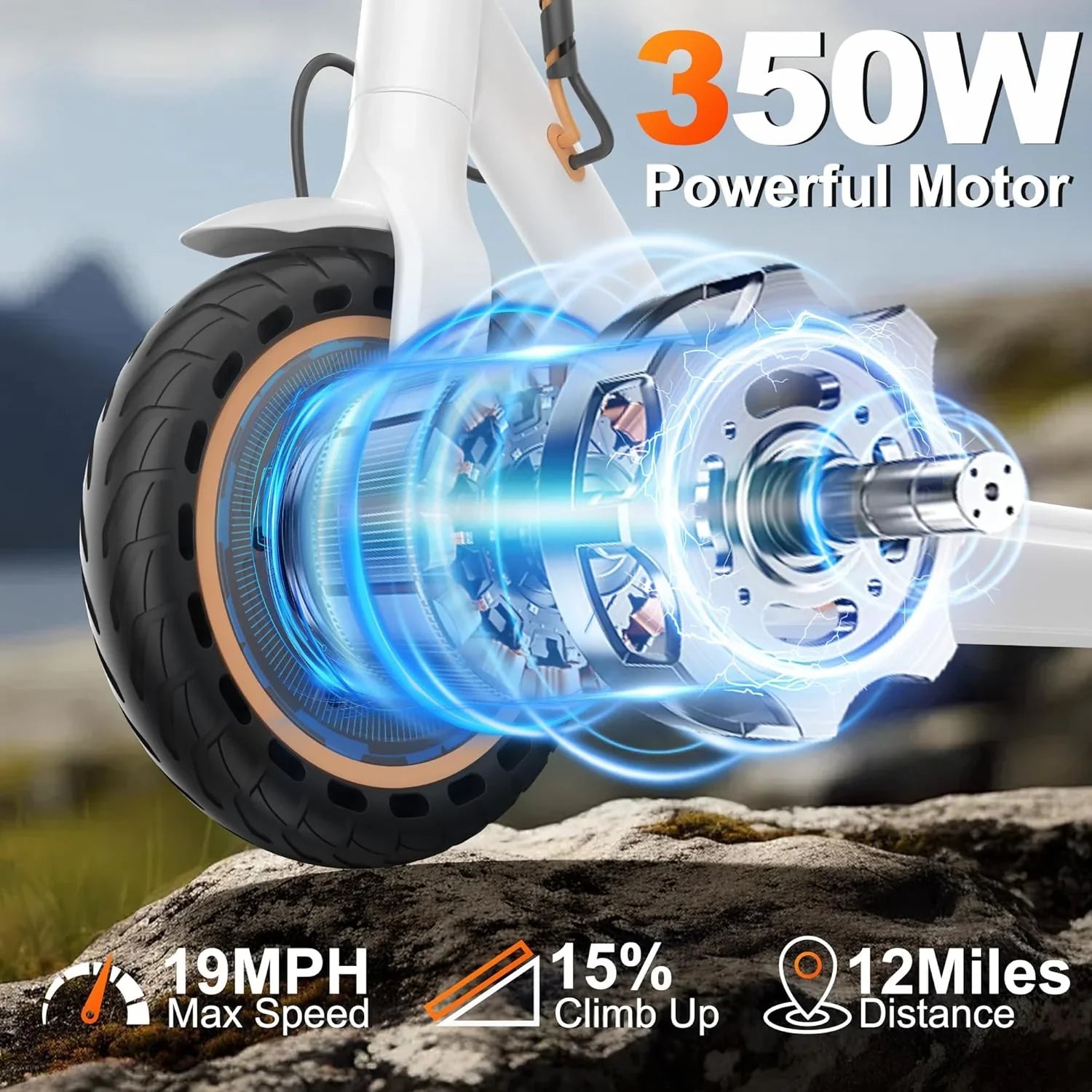 Trottinette électrique, moteur 350W/500W, vitesse maximale 19/22 mph