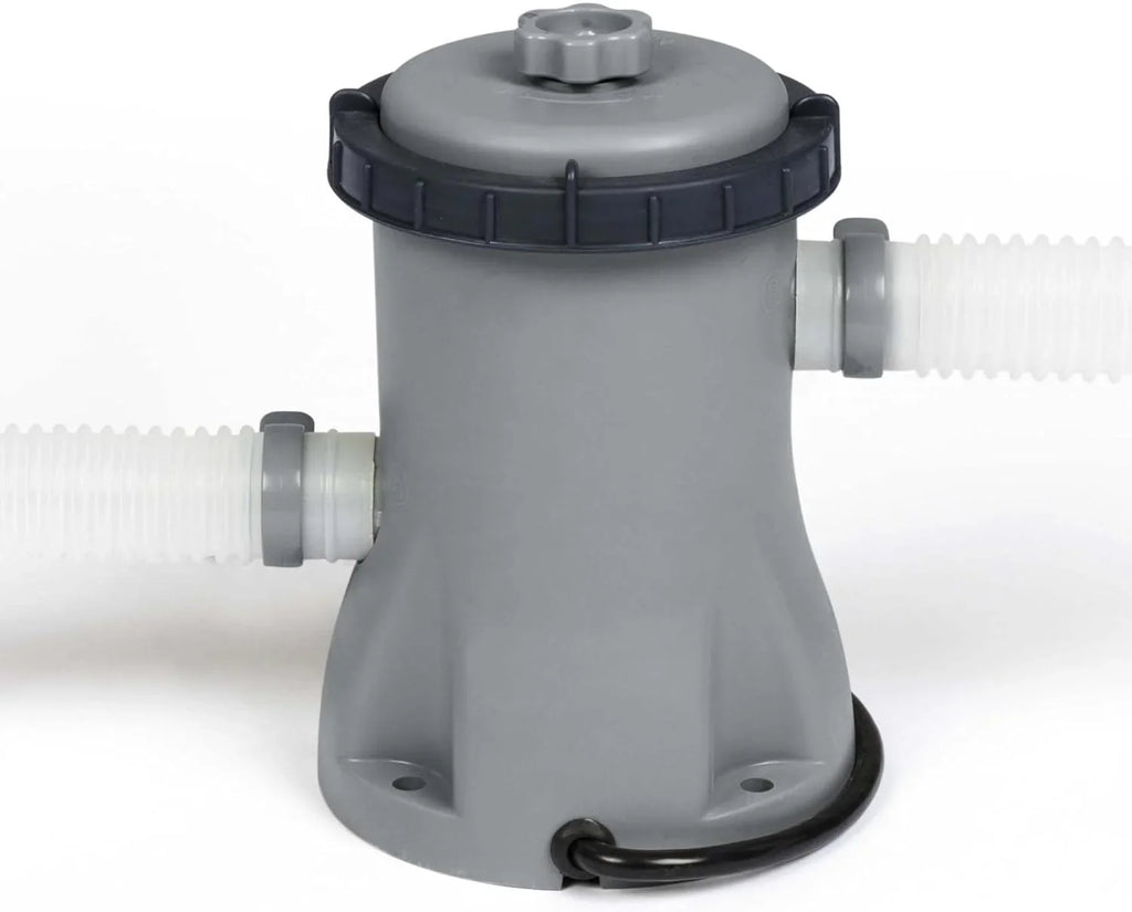 Piscine hors sol ovale Power Steel 4,3 m x 2,4 m x 100 cm | Comprend une pompe de filtration de 2070 litres, une échelle et un distributeur ChemConnect.