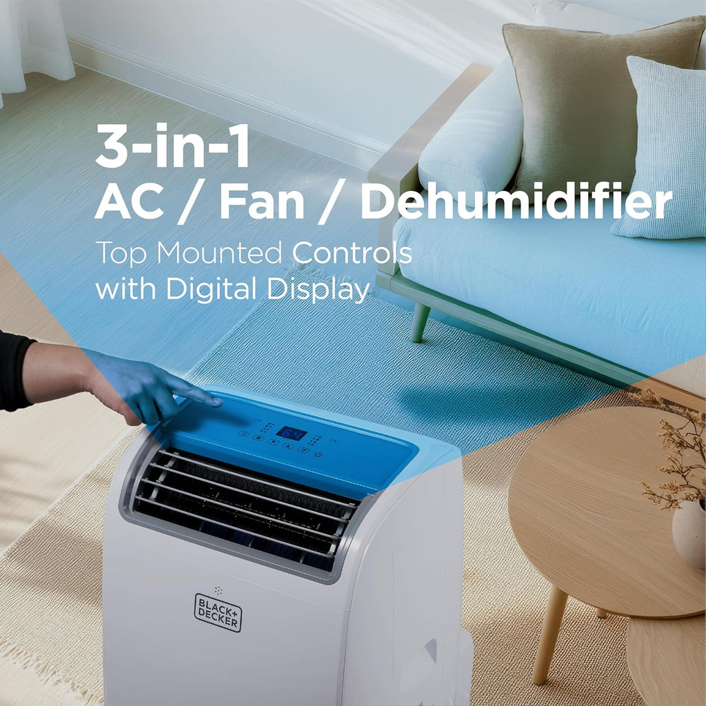 Climatiseur portatif BLACK+DECKER 10 000 BTU pour pièces jusqu'à 450 pi² avec télécommande