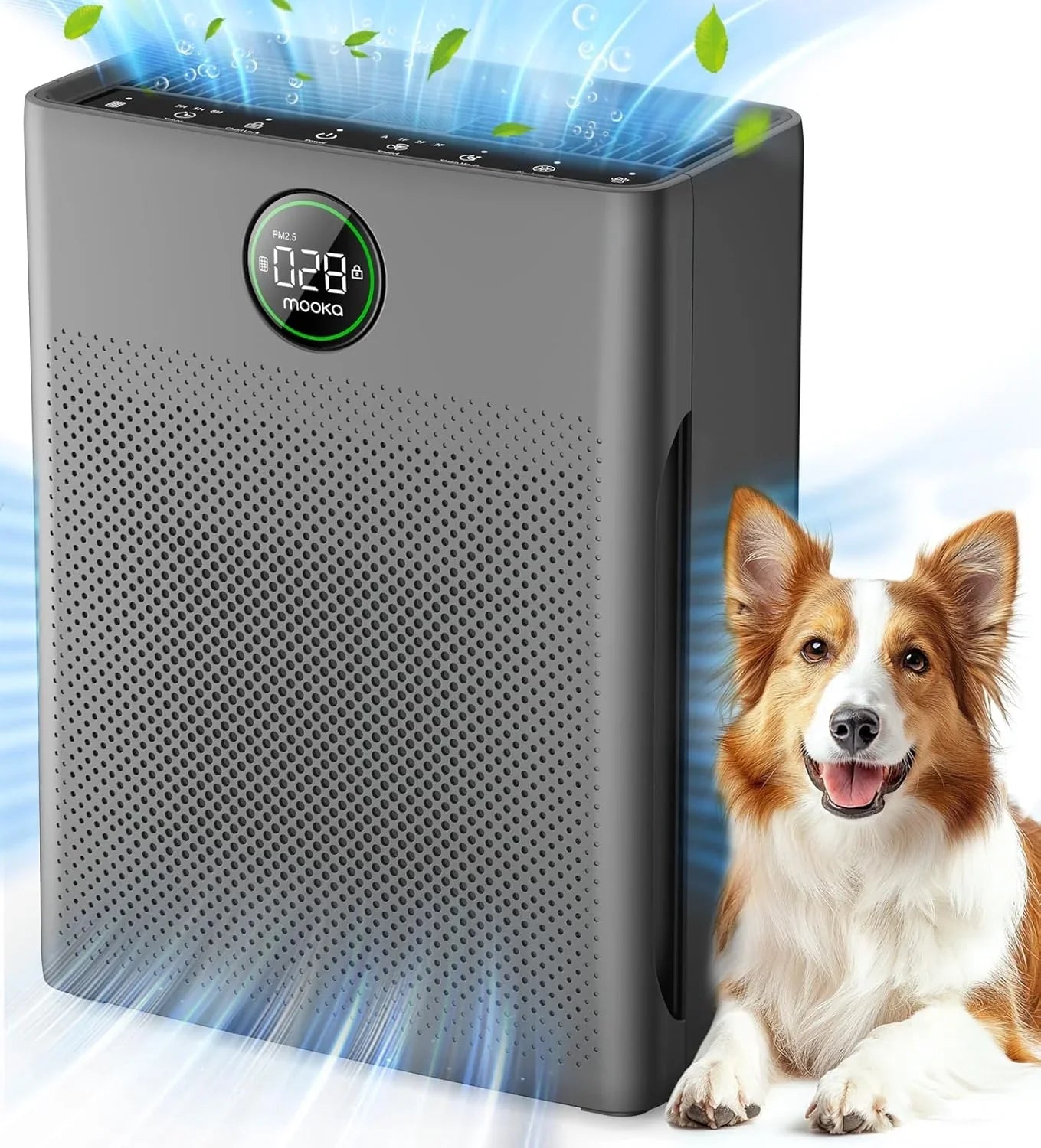 Purificateurs d'air pour la maison, grande pièce jusqu'à 2200 pi², purificateur d'air MOOKA pour animaux domestiques avec filtre lavable