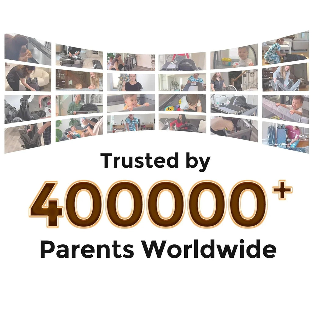 Parc pour bébé Pamo Babe - Le cadre en acier robuste offre un espace de couchage sûr et un berceau portable