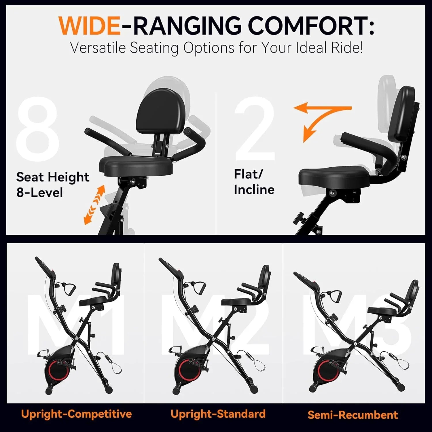 Vélo d'appartement pliable 5 en 1 pour usage domestique, vélo d'appartement d'intérieur