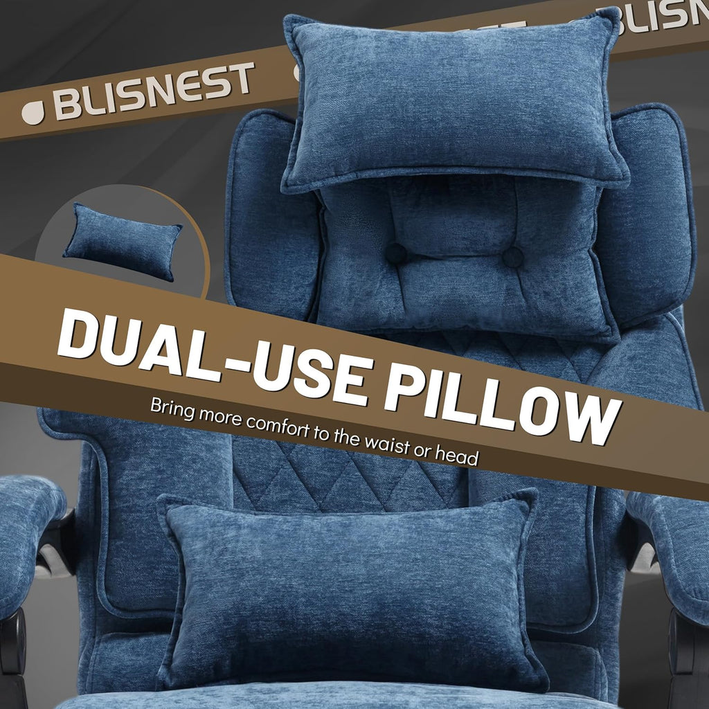 Chaise de bureau de massage avec repose-pieds, grande et haute chaise de bureau en cuir 500 lb