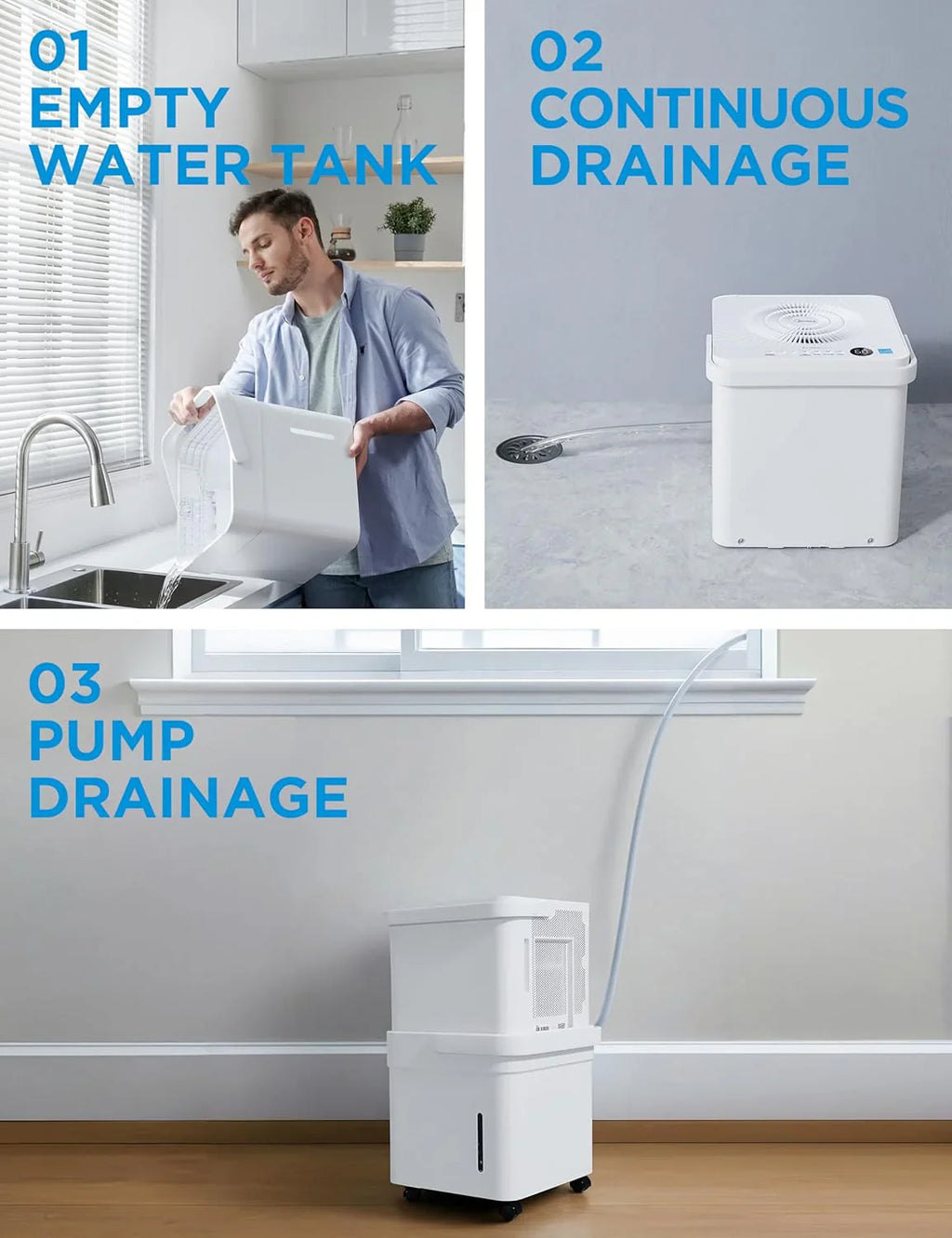 Déshumidificateur de 35 pintes pour sous-sols et pièces jusqu'à 3 500 pieds carrés avec commandes intelligentes