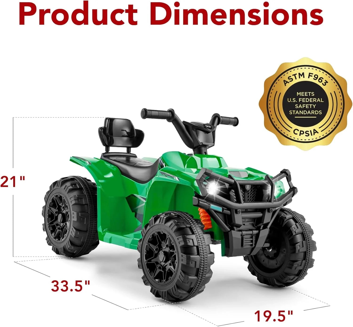 Véhicule tout-terrain électrique 12 V pour enfants, quad à 4 roues avec audio Bluetooth, vitesse maximale de 2,4 mph, pneus à crampons, phares à LED et radio.