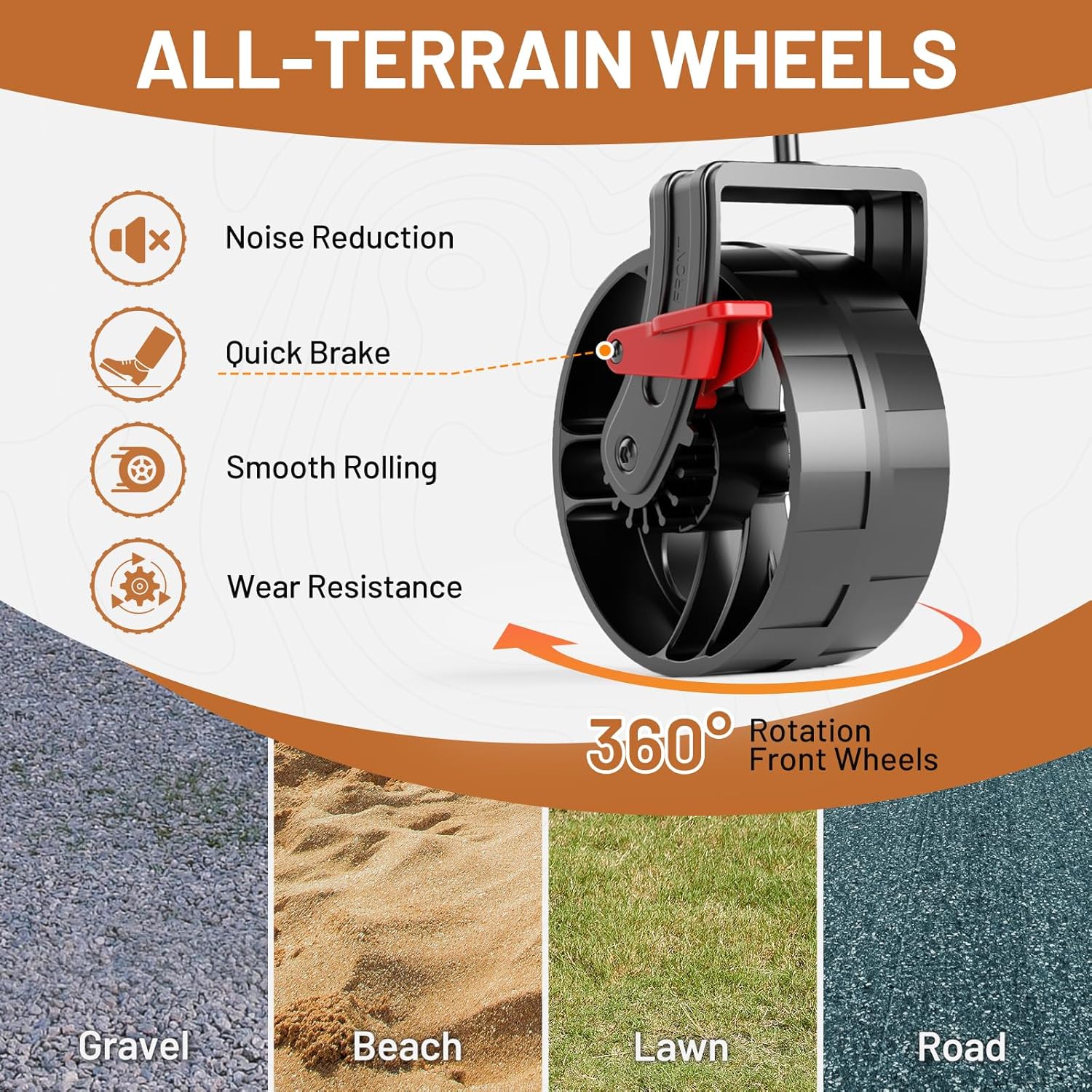 Chariot pliable à deux étages de grande capacité de 400 L avec freins, chariot extra-long de 54 pouces, chariot pliable robuste de 450 livres