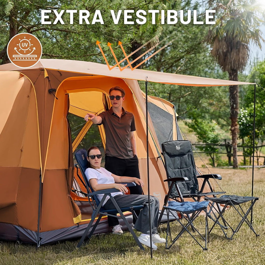 Tente SUV Timber Ridge 5 à 9 personnes avec porche et auvent pour camping familial