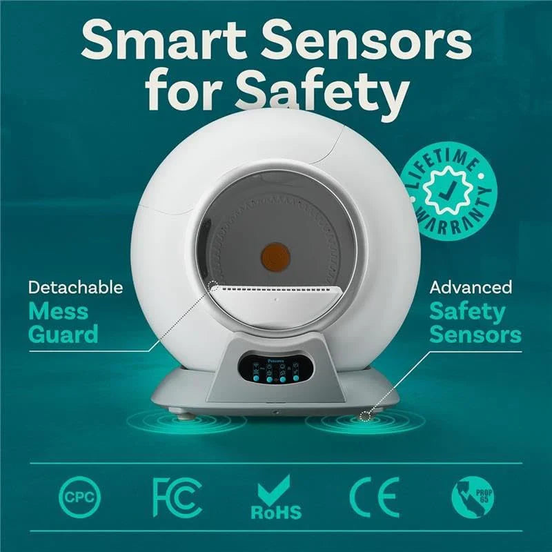 Bac à litière automatique pour chat autonettoyant avec capteur de sécurité, adapté à plusieurs chats