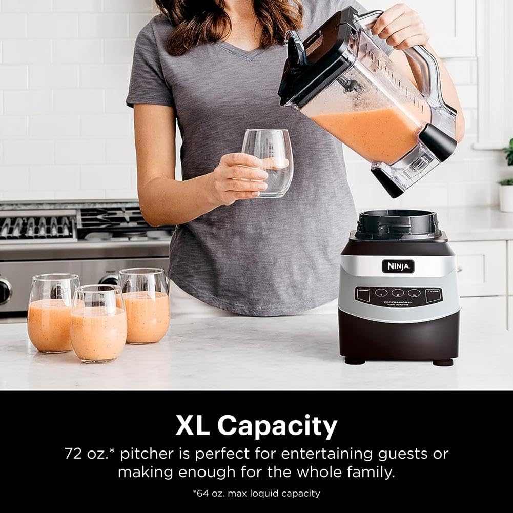 Mixeur compact professionnel Ninja BL660, 1 100 W, 3 fonctions, idéal pour les boissons glacées, les smoothies, les sauces et bien plus encore.