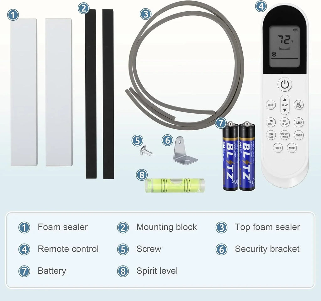 Climatiseur de fenêtre en U Antarctic Star 12 000 BTU, refroidit jusqu'à 550 pi² avec 6 modes, minuterie 24 h, climatiseurs de fenêtre ultra silencieux