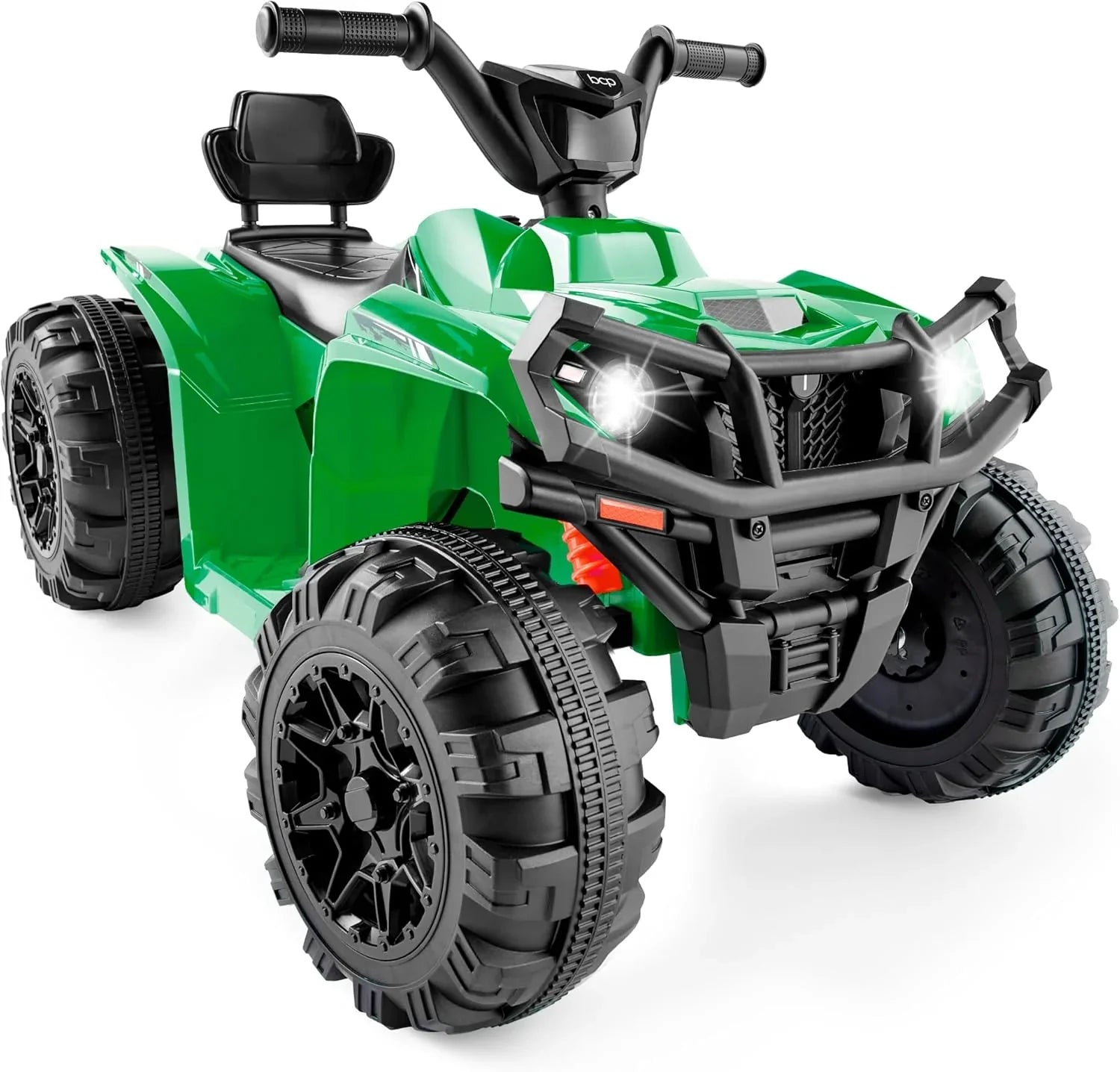 Véhicule tout-terrain électrique 12 V pour enfants, quad à 4 roues avec audio Bluetooth, vitesse maximale de 2,4 mph, pneus à crampons, phares à LED et radio.