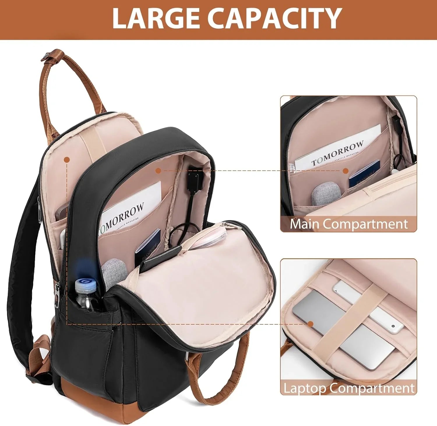 Ensemble de bagages LONG VACANCES 6 pièces : valise cabine rigide en ABS et PC, roulettes pivotantes et fermeture éclair YKK, cadenas TSA